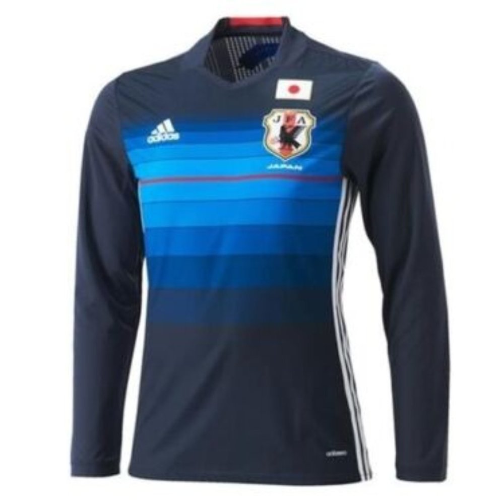 adidas Japan 2016/2017 Home Shirt Soccer Jersey L/S AA0310 Navy Size XO JASPO - Picture 6 of 6